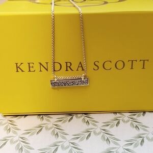 Kendra Scott Leanor Black Drusy Bar Necklace